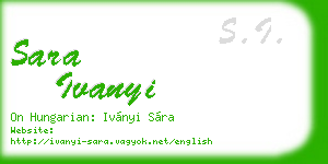 sara ivanyi business card